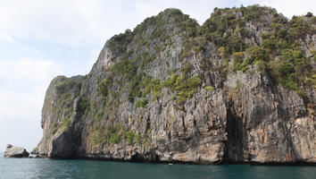 cliff, day, eye level view, seascape, summer, sunny, Thailand