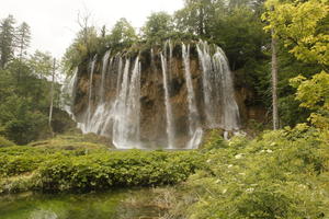 Croatia, day, diffuse, diffused light, eye level view, Karlovacka, natural light, plant, shrub, summer, waterfall