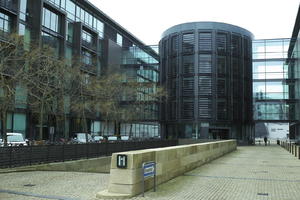 building, Copenhagen , day, Denmark, eye level view, facade, Kobenhavn, office building, overcast, pavement