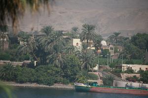 boat, day, East Timor, Egypt, Egypt, elevated, natural light, palm, river, tree, vegetation