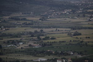 ambient light, Cortona, day, elevated, Italia , natural light, overcast, summer, Toscana, town, valley