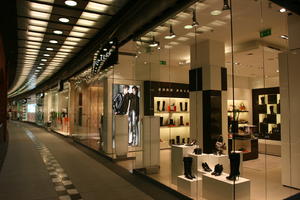 artificial lighting, ceiling, eye level view, interior, light, Poland, Poznan, retail, shopping centre, Wielkopolskie