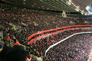 artificial lighting, ceiling, crowd, elevated, England, London, people, stadium, The United Kingdom