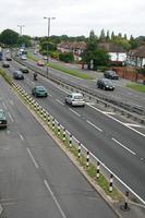 car, day, elevated, England, guardrail, London, natural light, road, The United Kingdom, vegetation