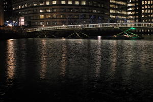 artificial lighting, bridge, bridge, canal, city, city, city lights, cityscape, England, eye level view, London, night, The United Kingdom, winter