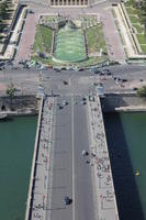 bridge, day, elevated, fountain, France, Ile-De-France, looking down, natural light, Paris, park, summer, sunlight, sunny