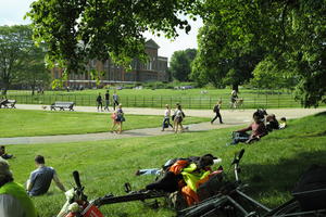 day, elevated, England, grass, Hyde Park, London, park, people, sitting, spring, sunny, The United Kingdom, vegetation, walking