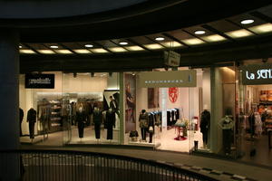 artificial lighting, ceiling, eye level view, interior, light, Poland, Poznan, retail, shopping centre, Wielkopolskie