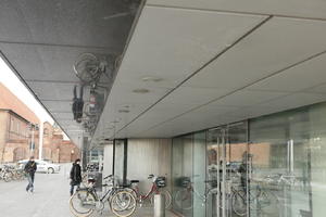 bicycle, ceiling, Copenhagen , day, Denmark, eye level view, facade, Kobenhavn, overcast, winter