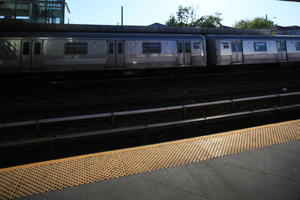 day, eye level view, Manhattan, New York, platform, railway, station, The United States