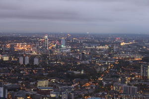 aerial view, artificial lighting, city, city lights, diffuse, diffused light, England, evening, London, The United Kingdom, urban, winter