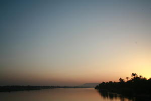 clear, dusk, East Timor, Egypt, Egypt, eye level view, river, river Nile, silhouette, sky, vegetation