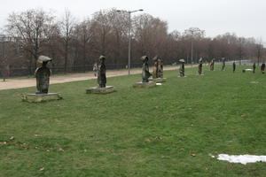 day, eye level view, France, grass, Ile-De-France, natural light, Paris, park, sculpture, winter