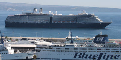 Croatia, cruise ship, day, elevated, harbour, ship, Split, Splitsko-Dalmatinska, summer, sunlight, sunny