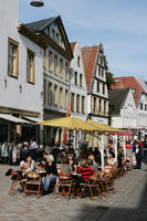 autumn, Bielefeld, bright, cafe, casual, chair, day, Deutschland, eye level view, furniture, Nordrhein-Westfalen, people, sitting, sunny, umbrella