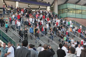 crowd, dusk, England, eye level view, London, people, station, The United Kingdom, walking