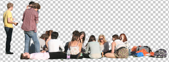 casual, caucasian, cutout, cutout groups, cutout people, day, eye level view, group, people, sitting, summer, sunny