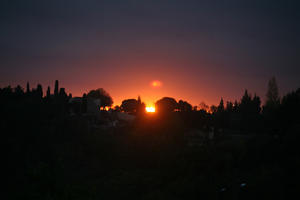 Chateauneuf, dusk, elevated, France, godrays, mountain, Provence Alpes Cote D