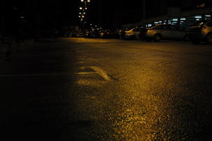 artificial lighting, car, car park, city, Croatia, eye level view, night, spring, street, urban, wet, Zadar, Zadarska