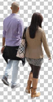 back, casual, caucasian, couple, cutout, cutout couples, cutout people, day, eye level view, summer, sunny, walking