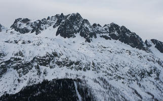 Chamonix, day, diffuse, diffused light, eye level view, France, mountain, Rhone-Alpes, snow, winter