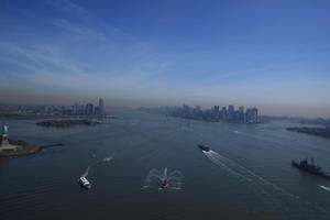 cityscape, day, elevated, Manhattan, New York, river, ship, The United States