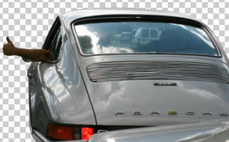 car, cutout, day, eye level view, natural light, porsche