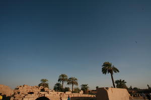 clear, day, East Timor, Egypt, Egypt, eye level view, Karnak temple, landmarks, natural light, palm, ruin, sky, sunny, vegetation