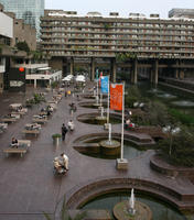 building, casual, day, elevated, England, fountain, London, people, plaza, The United Kingdom