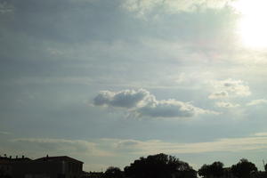 afternoon, cloud, cloudy, Croatia, Cumulus, day, eye level view, open space, sky, summer, sun glare, sunlight, Zadarska