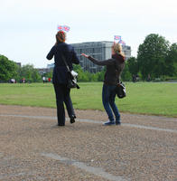 back, casual, couple, day, diffuse, diffused light, England, eye level view, female, London, natural light, park, summer, The United Kingdom, walking, woman