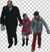 above, casual, caucasian, children, cutout, cutout groups, cutout people, day, family, kids, people, walking, winter