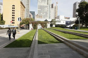 autumn, California, day, eye level view, grass, park, pavement, San Francisco, steps, sunny, The United States