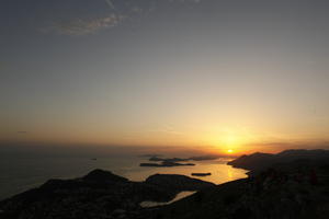 bright, clear, Croatia, Dubrovacko-Neretvanska, Dubrovnik, elevated, island, seascape, sky, summer, sun, sunset, sunset