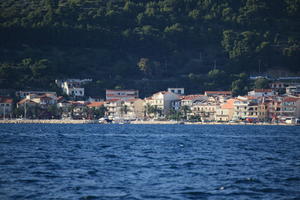 building, coastline, Croatia, day, eye level view, Makarska, seascape, Splitsko-Dalmatinska, summer, tree, vegetation, villa