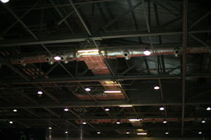 artificial lighting, below, ceiling, England, hangar, indoor lighting, indoors, interior, light, London, The United Kingdom