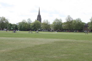 afternoon, bright, Cambridge, day, England, eye level view, grass, lawn, park, spring, The United Kingdom, vegetation