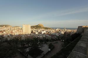 Alicante, cityscape, dusk, elevated, Spain, Valenciana