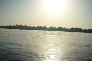 clear, dusk, East Timor, Egypt, Egypt, eye level view, river, river Nile, sky, sun, sunset