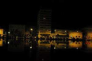 artificial lighting, building, city, Croatia, eye level view, night, seascape, spring, waterfront, Zadar, Zadarska