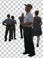 asian, casual, cutout, cutout groups, cutout people, day, diffuse, diffused light, eye level view, group, people, standing, summer