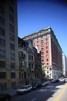 3-point perspective, building, car, day, elevated, facade, Manhattan, New York, street, sunny, The United States