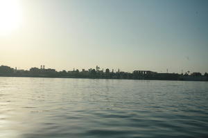 clear, dusk, East Timor, Egypt, Egypt, eye level view, river, river Nile, sky, sun, sunset