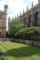 afternoon, building, Cambridge, day, England, eye level view, grass, spring, The United Kingdom, tree, university, vegetation