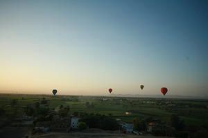 aerial view, balloon, clear, dusk, East Timor, Egypt, Egypt, palm, sky, vegetation