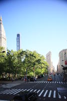 building, crossing, day, elevated, Manhattan, New York, street, sunny, The United States, tree, vegetation