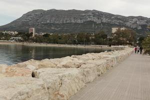 day, Denia, diffuse, diffused light, eye level view, jetty, mountain, natural light, Spain, spring, Valenciana