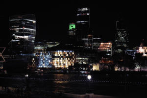 autumn, city, cityscape, elevated, England, evening, London, night, river, The United Kingdom