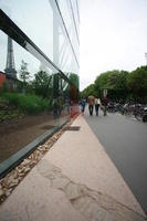 day, eye level view, facade, France, glass, group, Ile-De-France, natural light, Paris, pavement, people