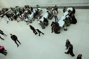 above, British Museum, cafe, crowd, day, England, indoor lighting, interior, London, museum, natural light, people, sitting, The United Kingdom, winter